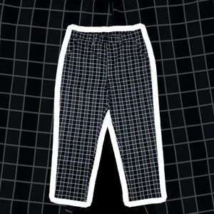 Mens plaid pants grey/ blue medium